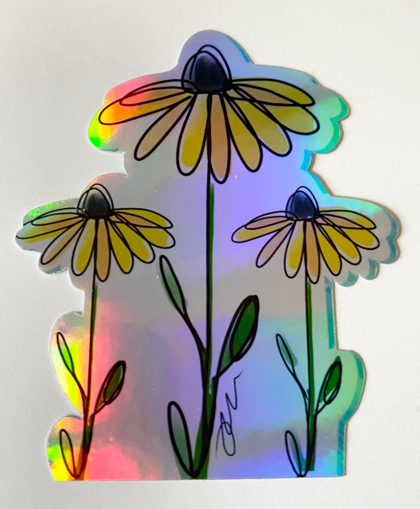Black Eyed Susans Holographic Sticker