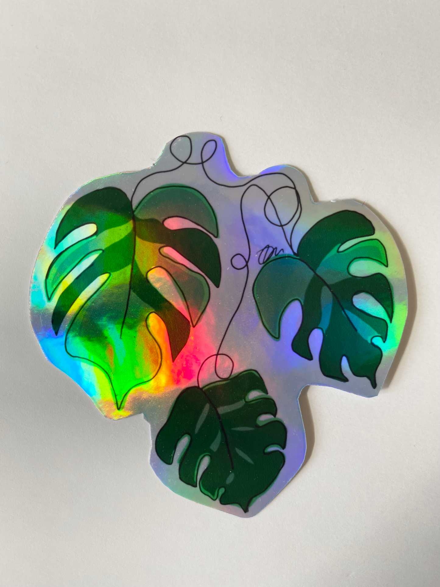 Monstera Holographic Sticker