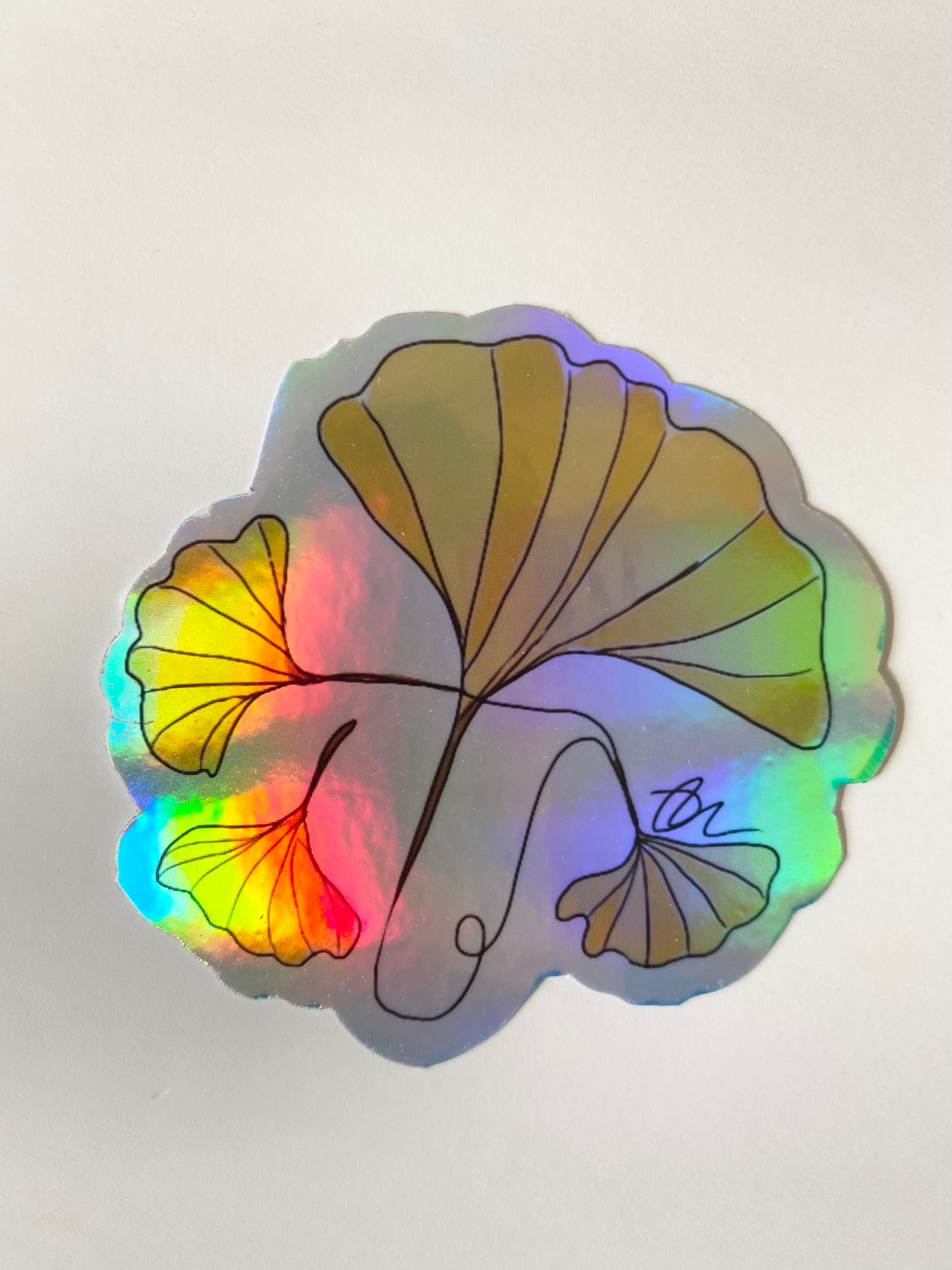 Ginkgo Leaves Holographic Sticker